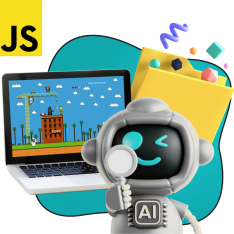 Язык программирования JavaScript + AI. Проектное обучение + геймификация + AI-помощники - КИБЕРшкола программирования для детей, компьютерные курсы для школьников, начинающих и подростков - KIBERone г. Красногорск